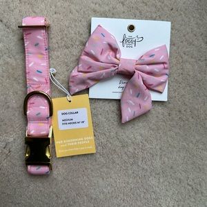 Dog collar and bow embellishment